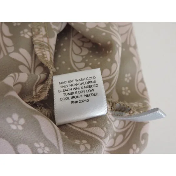 New York Company Shirt Button Down Brown Pink Career Long Tab Sleeve Blouse S - Picture 10 of 10